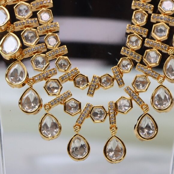 Grand Layered Kundan Necklace & Earrings Set, JP35 - Picture 10 of 10